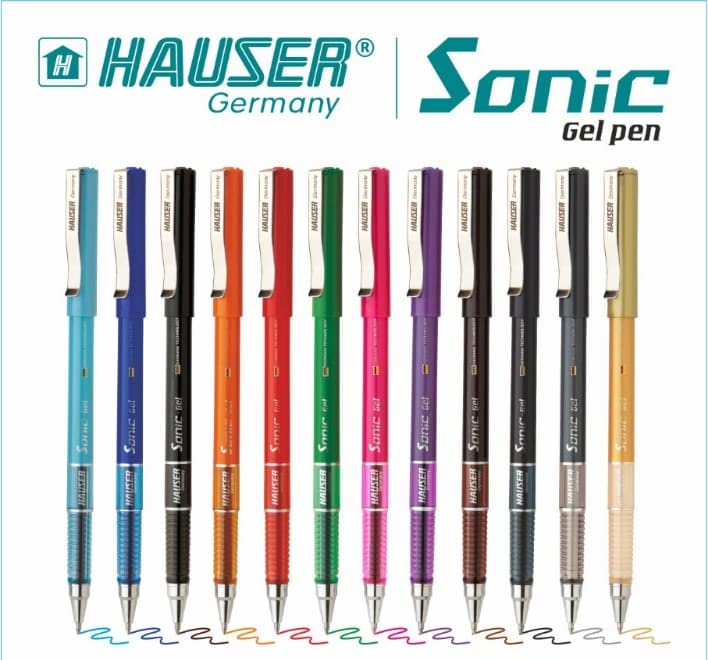 Gel Pen Hauser Sonic Set of 12 Clrs 0.55mm