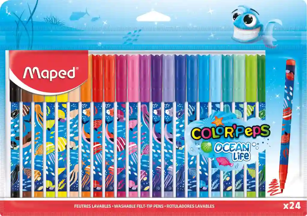 Felt Tips Pens X 24 Ocean Deco MAPED 845703