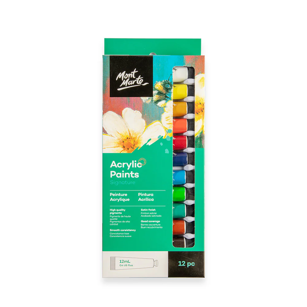 Acrylic Paints 12ml Set Of 12 Mont Marte