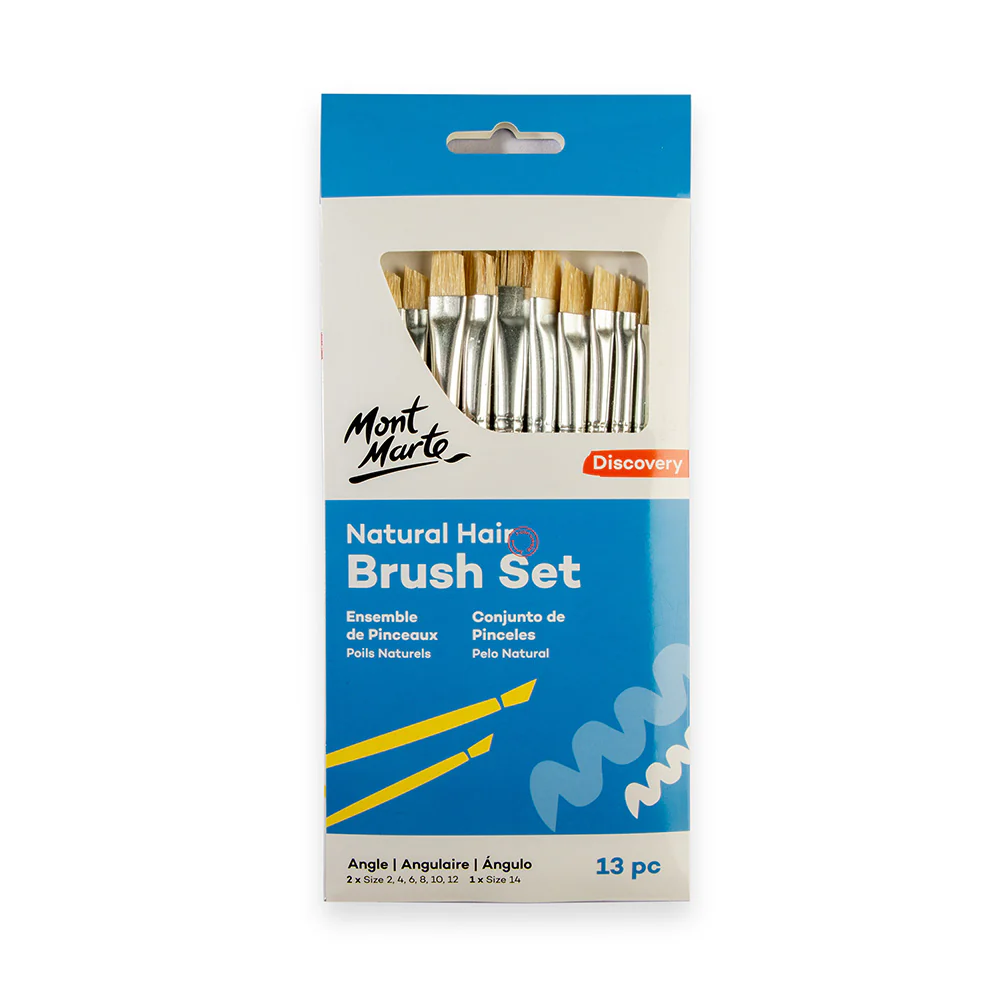 Brush Flat Natural Hair Set Of 13 Mont Marte