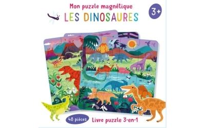 Les Dinosaures - Livre Et Puzzle Magnétique