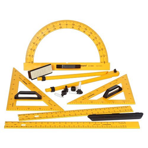 Black Board Teacher Geometry Set With Carry Bag ISOMARS BBTG9