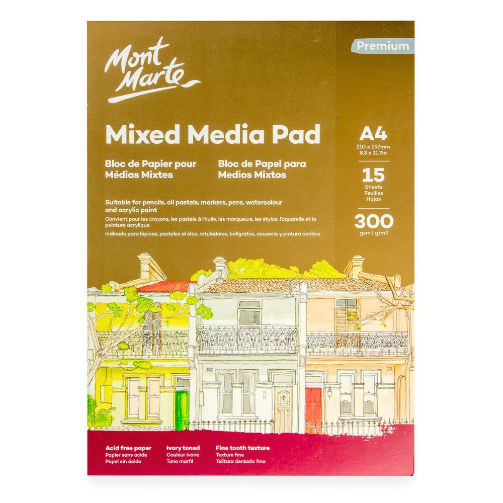 Mixed Media Pad A4 300g 15 Sheet Mont Marte