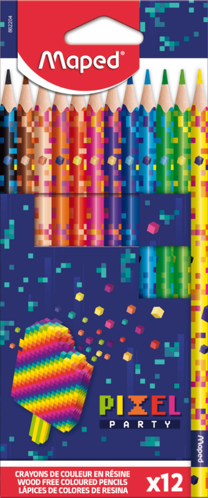 Colour Pencils Pixel Party x 12pcs Box MAPED 862204