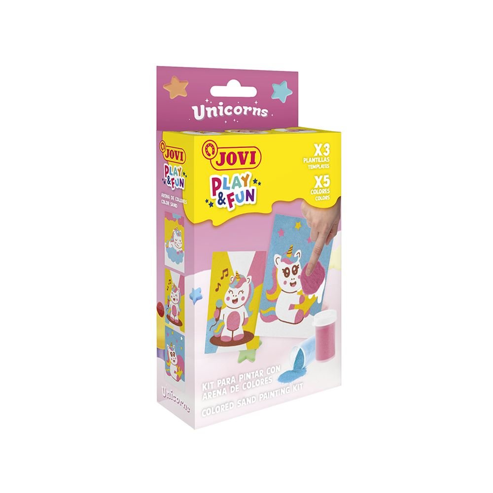 PLAY&FUN Mini Kit Pour Peindre Avec Du Sable Unicorns JOVI 2105