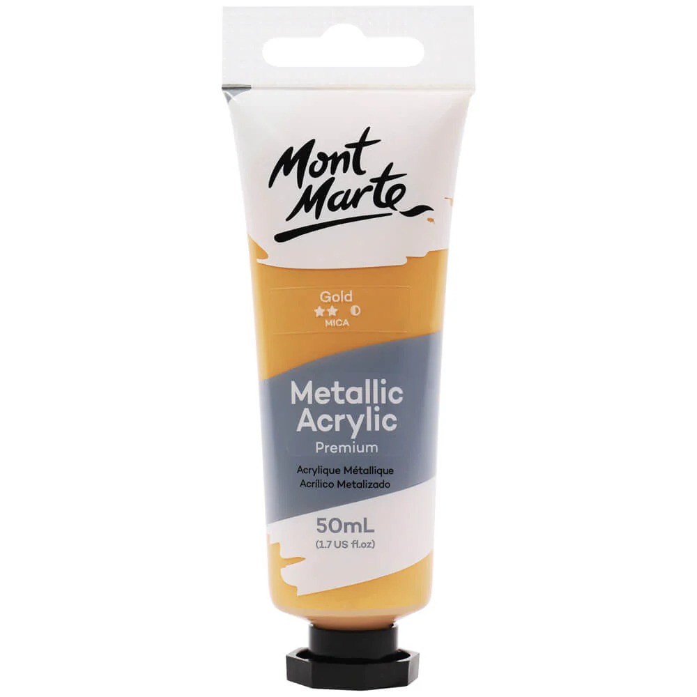 Acrylic Metallic Paint 50ml Colour Gold Mont Marte