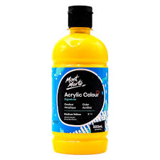 Acrylic Colour 500ml bottle Medium Yellow Mont Marte