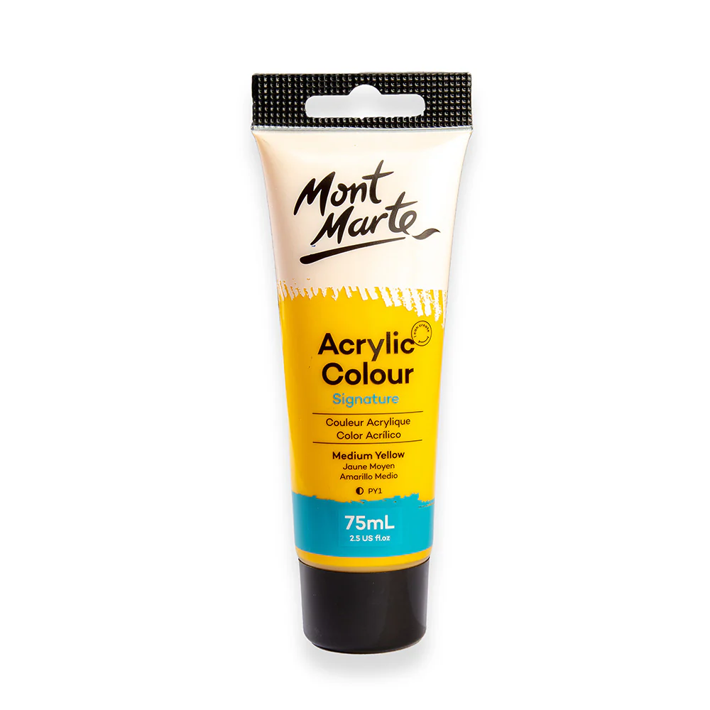 Acrylic Paint 75ml Colour Medium Yellow Mont Marte