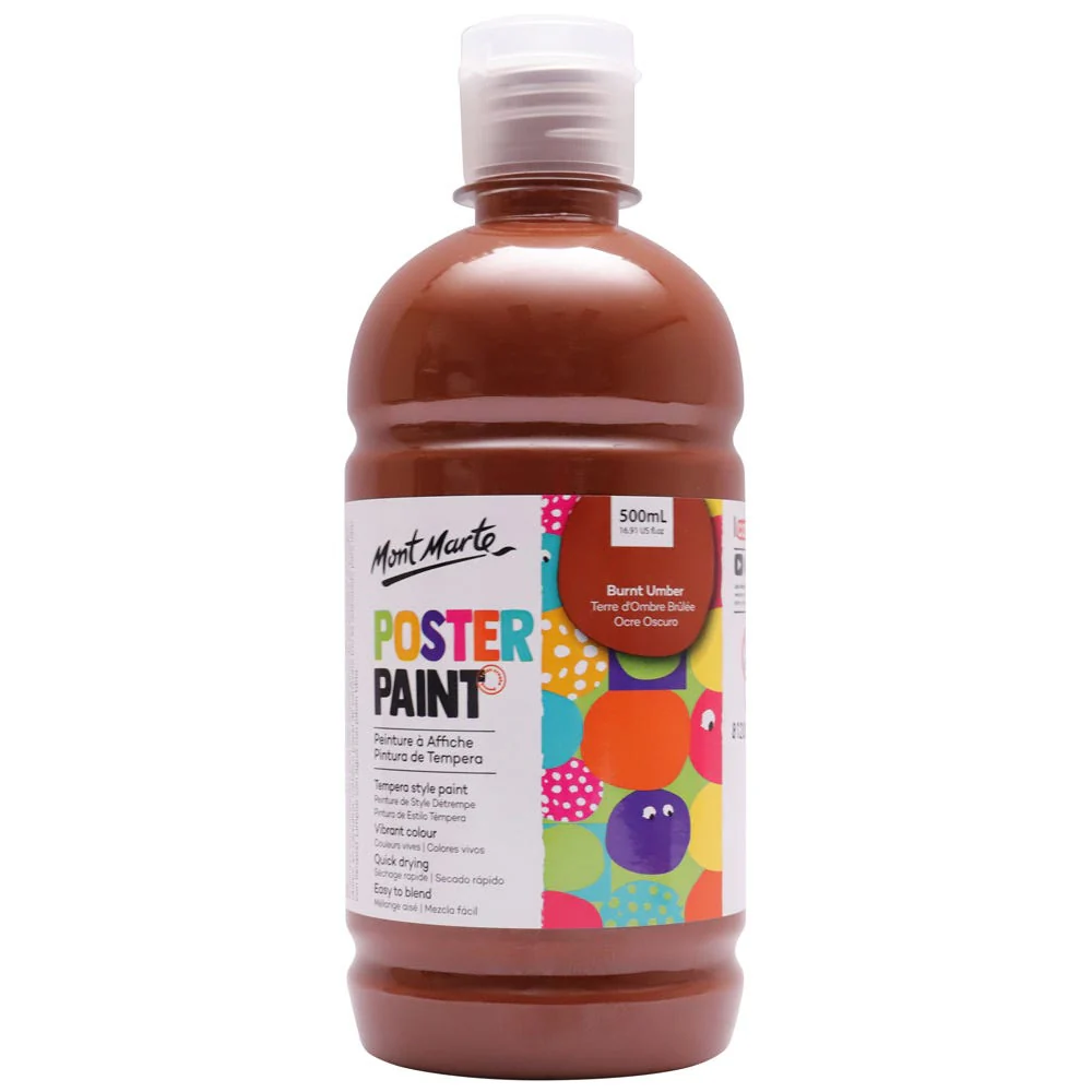 Poster Paint 500ml Burnt Umber Mont Marte