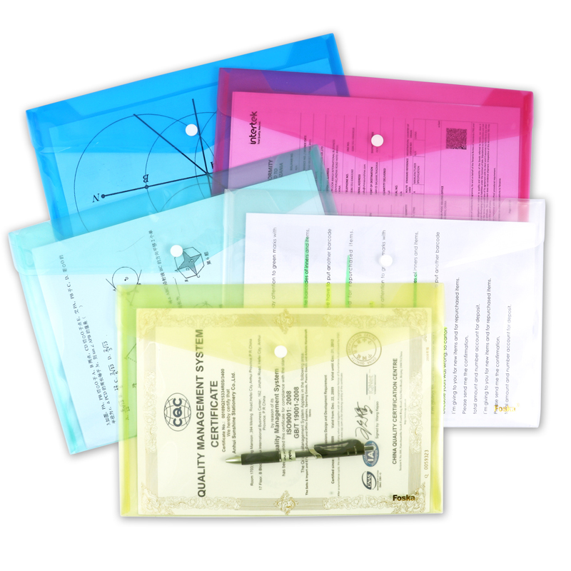 Buckled File Pocket Fullscap Transparent Asst Colors W208BT-16F FOSKA