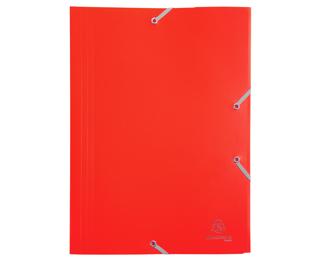 Chemise a Elastique 3Rabats PP 24x32 Rouge Exacompta