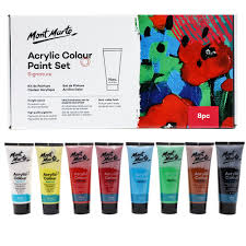 Acrylic Colour Paint 75ml Set Of 8pcs Mont Marte