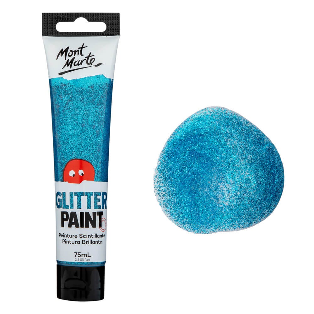 Glitter Paint 75ml Light Blue Mont Marte