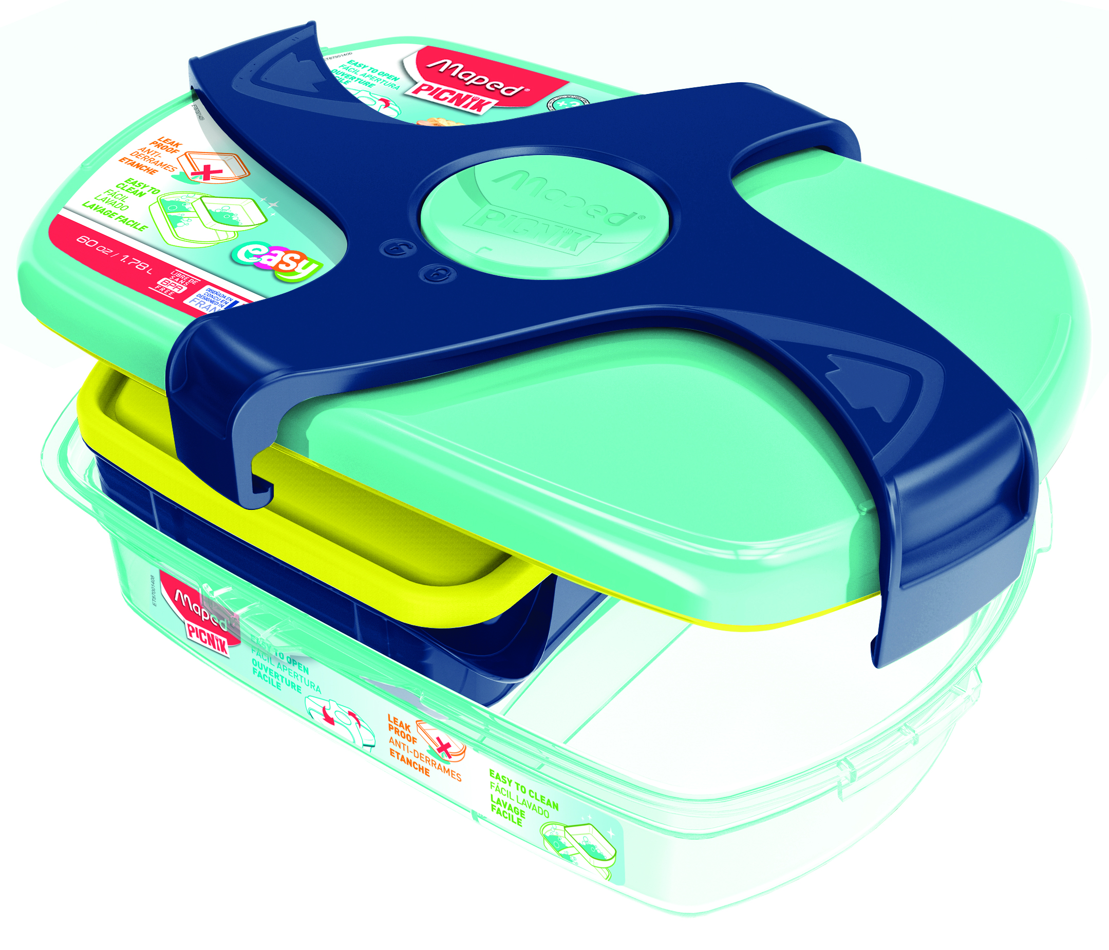MAPED CONCEPT LUNCH BOX BLUE / GREEN 1.7L REF 870017