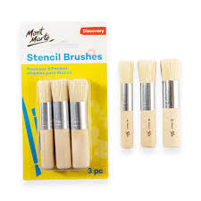 Stencil Brush Set Of 3pcs 12/8/4 Mont Marte