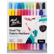 Dual Tip Fabric Markers Set Of 12pcs Mont Marte