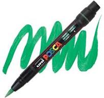 Marker Brush Type 1-10mm Green POSCA Uni