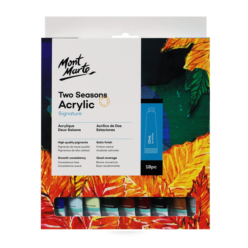 Acrylic Paint Two Seasons 12ml Set Of 18 Mont Marte