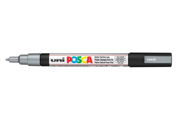 Marker Fine Cone Tip 0.9-1.3mm Silver POSCA Uni