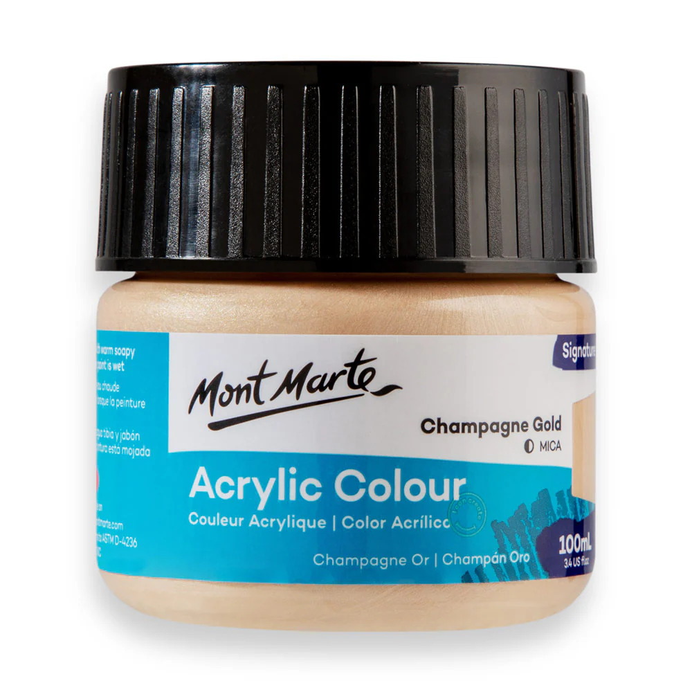 Acrylic Paint 100ml Colour Champagne Gold Mont Marte