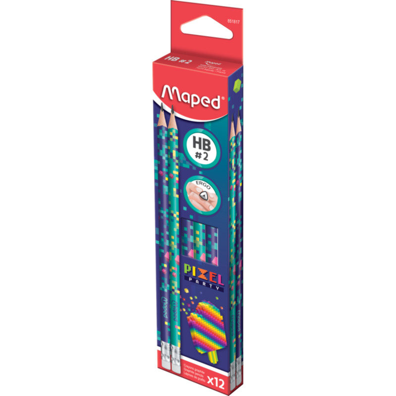 Crayon Graphite HB Bout Gomme Pixel Party MAPED 851817