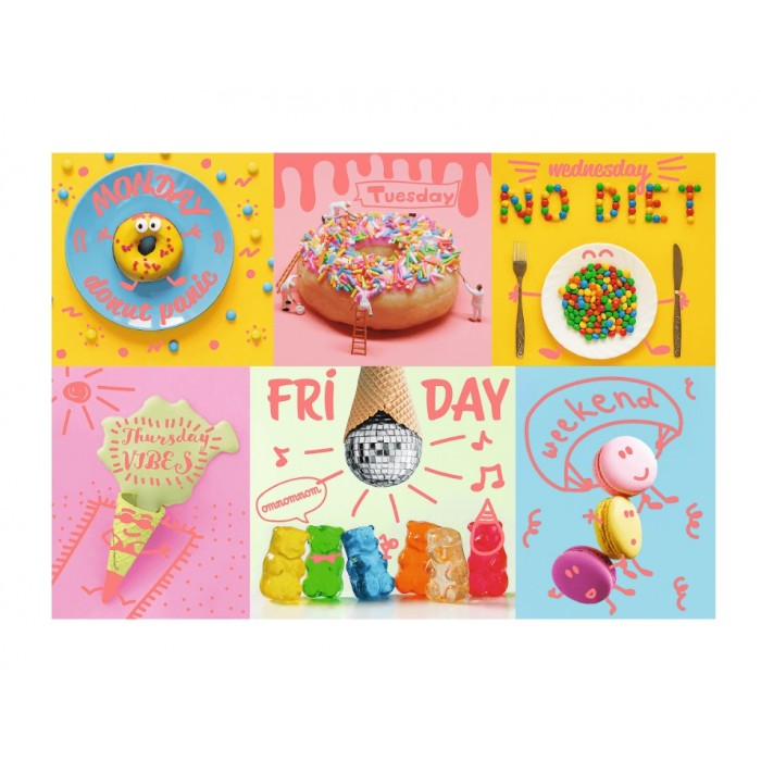 Puzzles -  1000 Neon Color Line  - Sweet week   Trefl