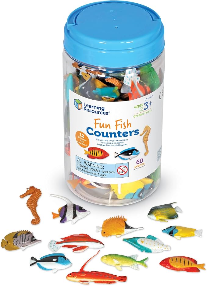 Fun Fish Counters Set Of 60pcs LEARNING RESOURCES LER0407