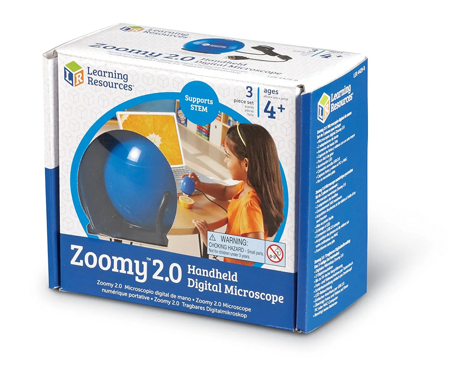 Zoomy 2.0 Blue Handheld Digital Microscope LEARNING RESOURCES LER4429-B