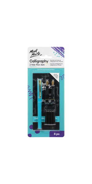 Calligraphy 2 Nib Pen Set Of 8 Mont Marte