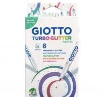 Etui de 8 Feutres Turbo Glitter Pastel GIOTTO 426300