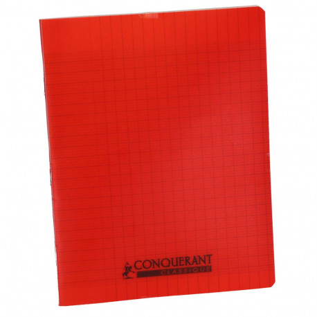 Cahier Seyes 17X22 96P 90G Rouge Polypro Conquerant 0434
