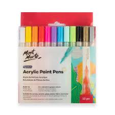 Acrylic Paint Pens Fine Tip Set Of 12pcs Mont Marte