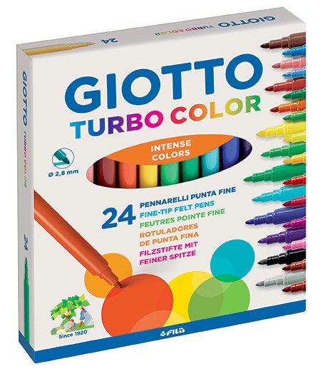 Etui De 24 Feutres Pointe Moyenne Turbo Color GIOTTO 071500