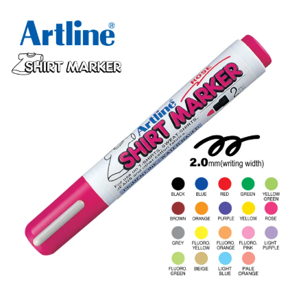 T Shirt Markers 0.2mm Rose Artline Ref EKT2