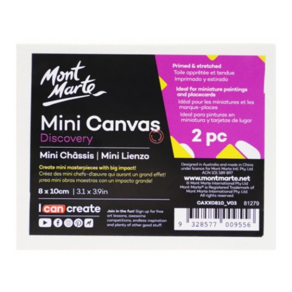 Canvas Mini 8x10cm Set Of 2 Mont Marte