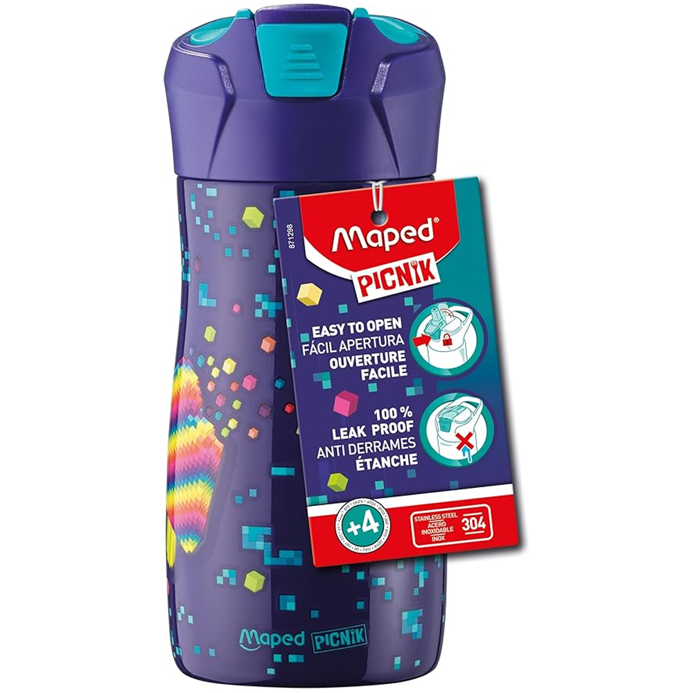 Water Bottle Stainless Steel 430ml Pixel Party MAPED PICNIK 871298