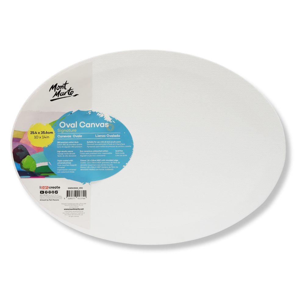 Canvas Oval Deep Edge 25.4X35.6cm Mont Marte