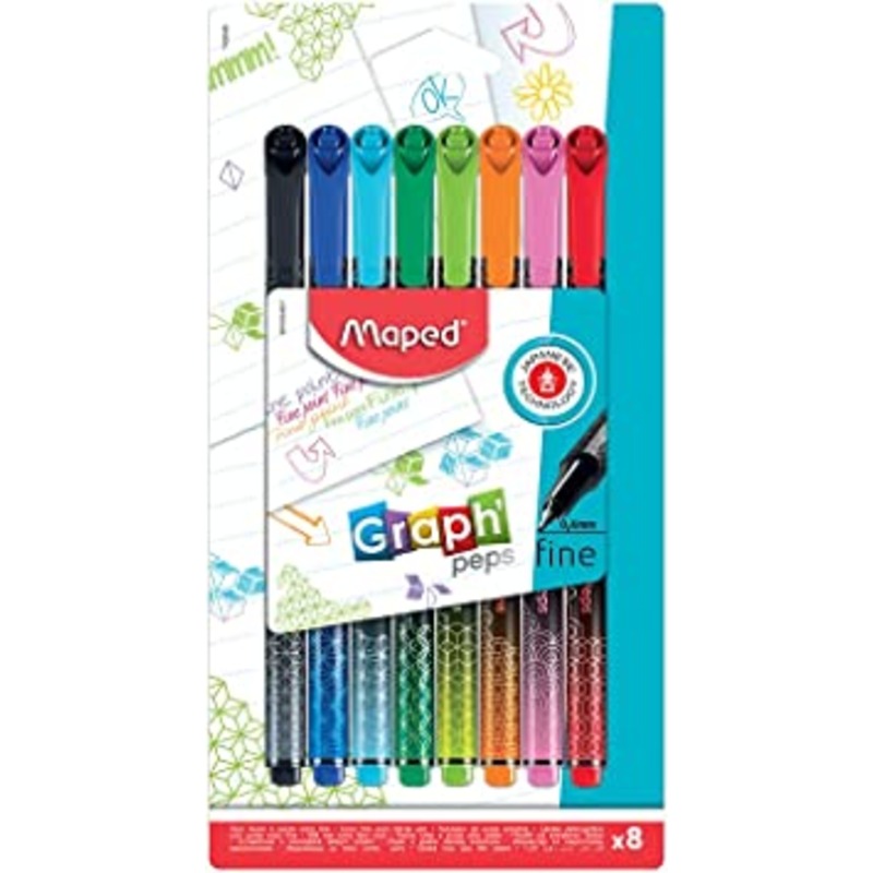 MAPED FINE POINT GRAPH PEPS X8 BLISTER 749048