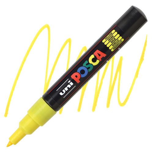 Marker Extra Fine Tip 0.7mm Yellow POSCA Uni