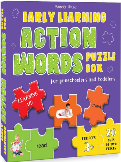 EARLY LEARNING ACTION WORDS PUZZLE BOX FOR PRESCHOOLER & TODDLERS