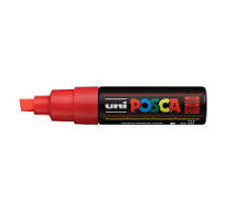 Marker Chisel Tip 8.0mm Fluo Red POSCA Uni