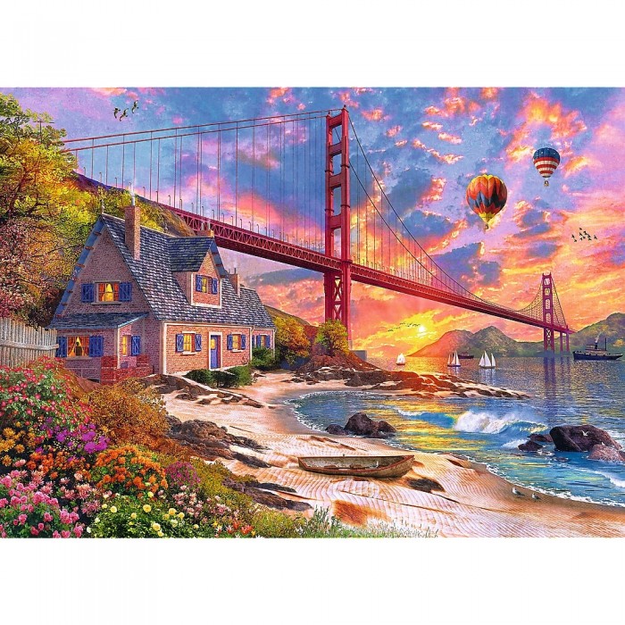 Puzzles 1000pcs Wooden Puzzles Sunset At Golden Gate Trefl 20164