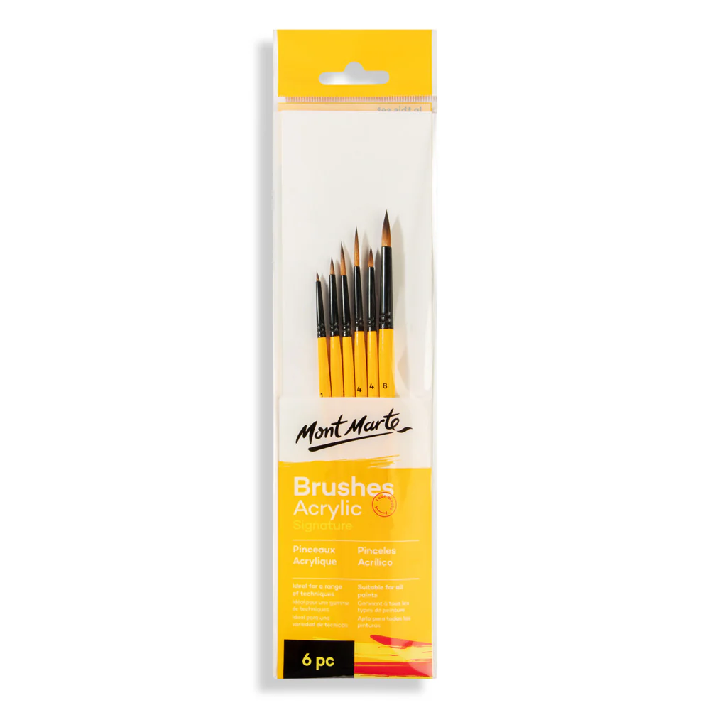 Brush Acrylic Gallery Series Set Of 6 Mont Marte