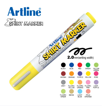 T Shirt Markers 0.2mm Yellow Artline Ref EKT2