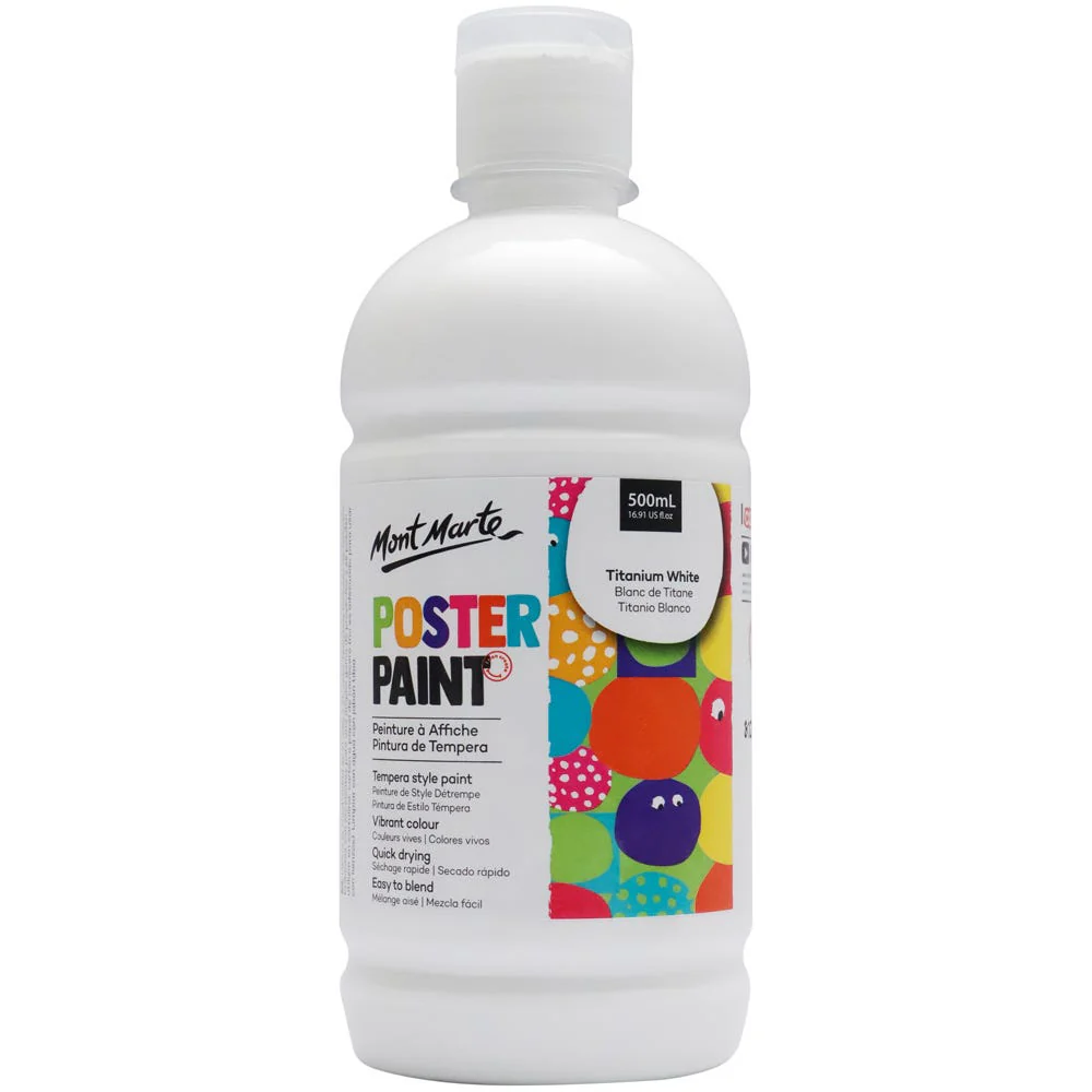 Poster Paint 500ml Titanium White Mont Marte