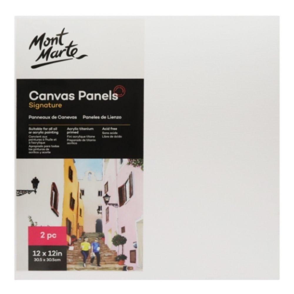 Canvas Panels 30.5x30.5cm Pack Of 2 Mont Marte