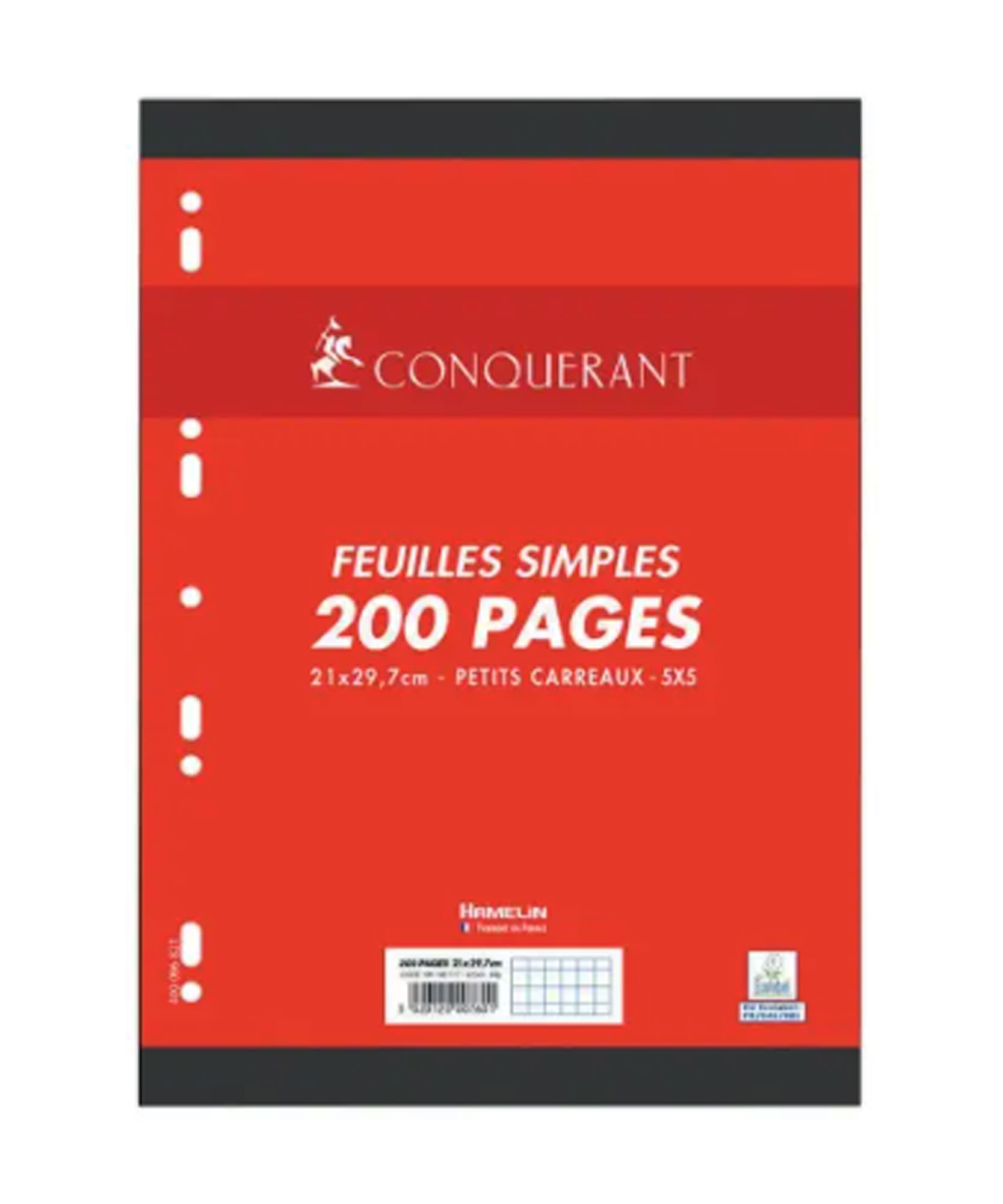 Feuille Mobile Q5x5 Perforees A4 100P 90G Conquerant Ref 3536