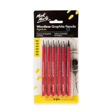 Woodless Graphite Pencils Set Of 6pcs Mont Marte