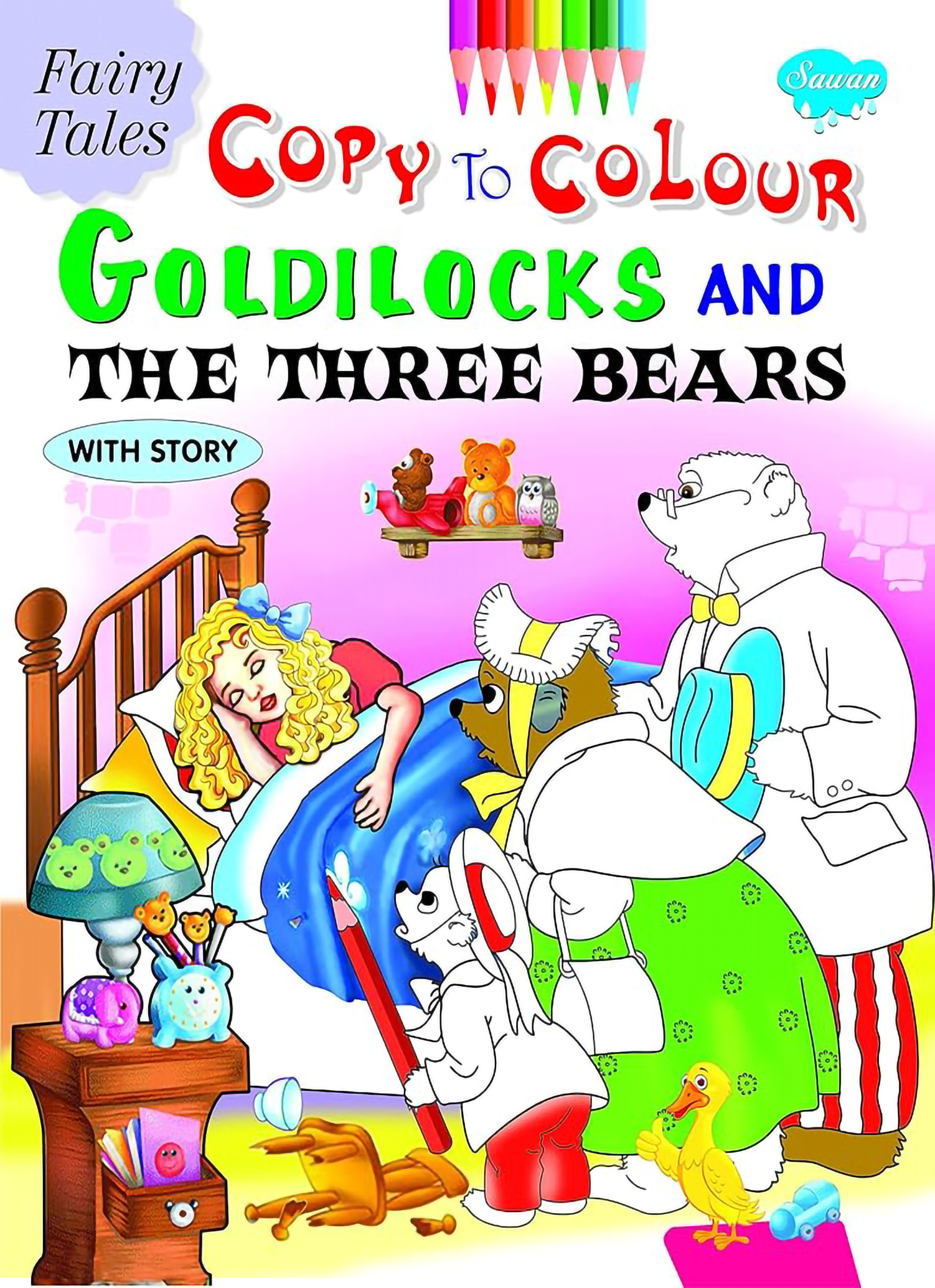 Goldilocks And The Three Bears - Copy To Colour