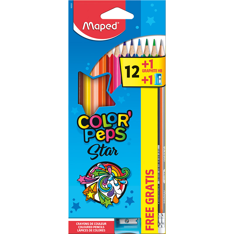 Colour Pencils Color'peps X12 +1Bp +1Ps Free 12 +1Bp +1Ps MAPED 832023